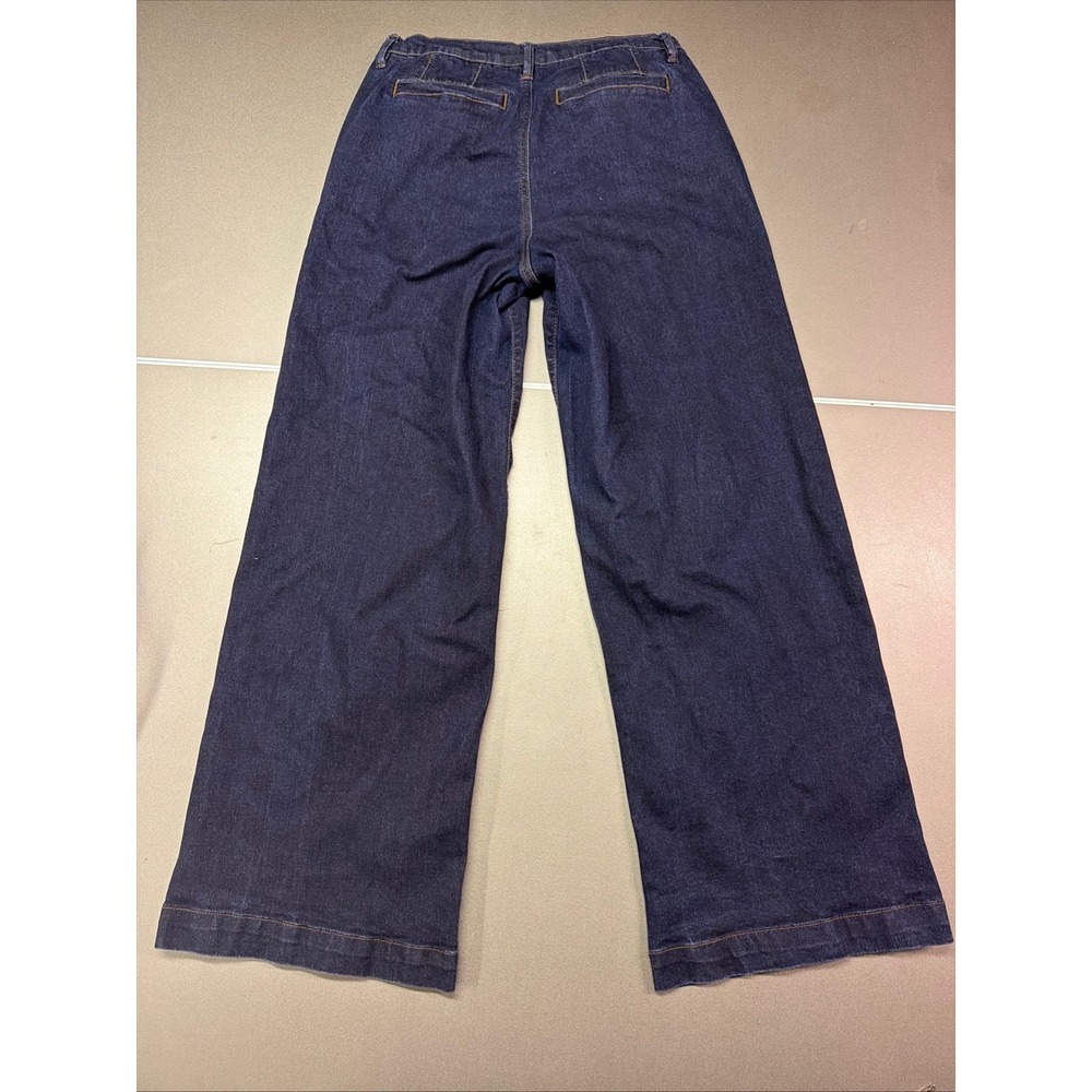 Curve High Rise Wide Leg Jeans y2k Dark Indigo denim Wash boho size 10/30